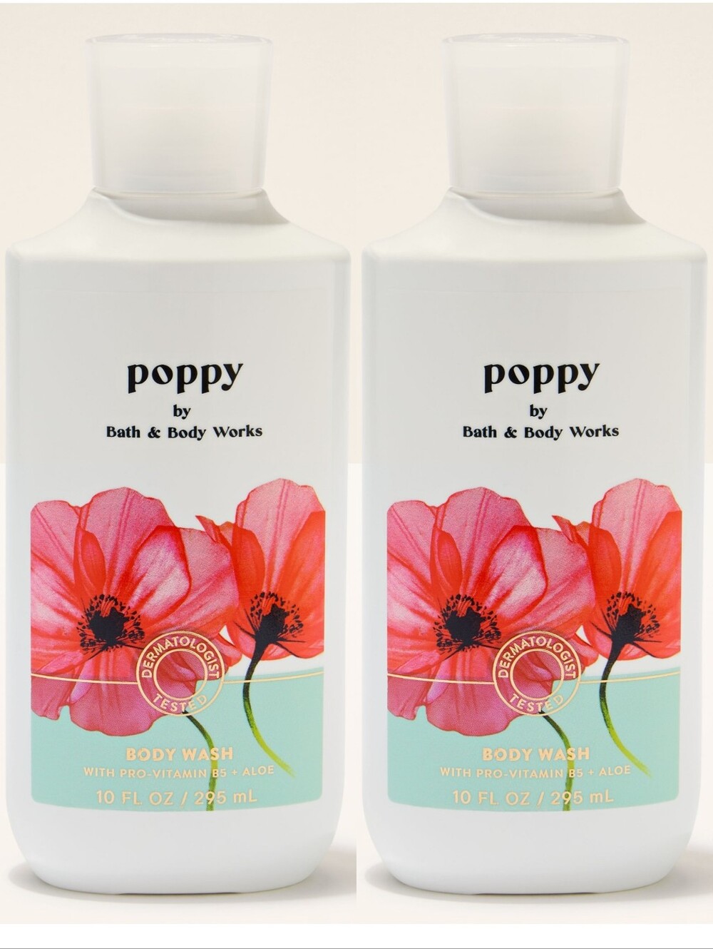 Bath & Body Works Poppy Pink & Red Floral Body Wash Set of 2 NEW RARE